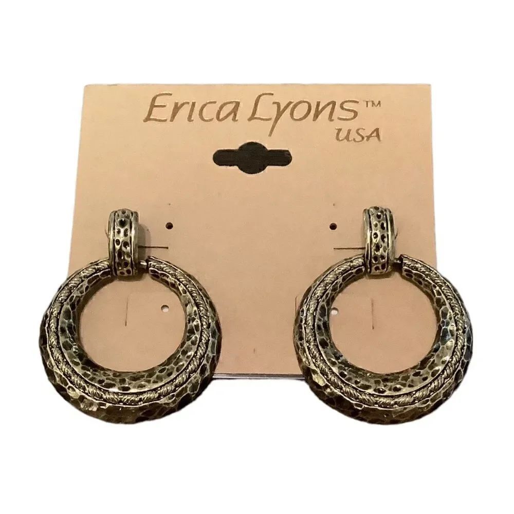 Erica Lyons gold tone hoops NWT